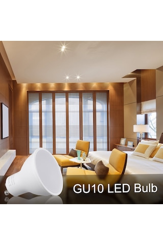 Geeroyoo 10 Adet Gu10 Led Ampul 6w 3000k Sıcak Beyaz 120 Açı 550lm Enerji Verimli A++ 30.000 Saat Ömürlü 110-120v Sıcak Beyaz