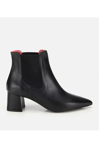 Hotiç Kadın Deri Siyah Yumuşak Dokulu Lastik Detaylı Topuklu Bot 01boh315510a100 01boh315510a100 Siyah