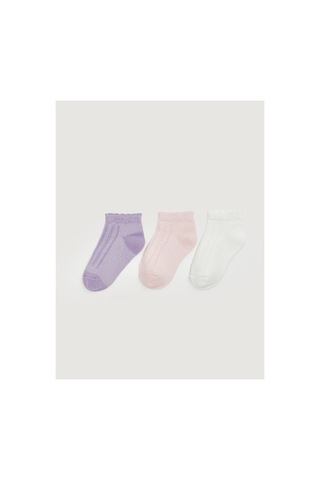 Lc Waikiki Alıta Cıty Farkıyla Pembe Düz 3'lü Paket Kız Çocuk Patik Çorap Pembe - 931712399 Pembe