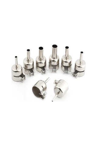 Pazly 8 Parça Paslanmaz Çelik Sıcak Hava Nozulu Seti - Lehimleme İstasyonu Uyumlu, Profesyonel