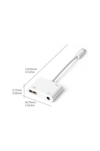 Apple Uyumlu iPhone Lightning 3.5 Mm Kulaklık Ve Usb 3.0 Kamera Hub Adaptör
