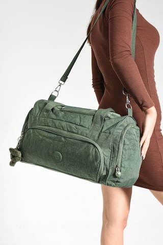 Unisex Kabin Boy Çapraz Askılı Omuz Çantası Seyehat Spor Çantası Hafif Klinkır Kumaş 40 25 Cm Yeşil