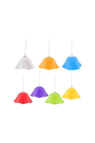 Novahub Sarı Çiçek Şekilli Modern Tavan Sarkıt Avize Abajur Kırmızı 270x140mm E27 Sarı