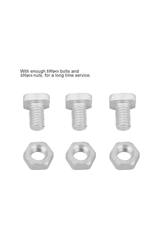 Guangdong Spirit Bahçe Malzemelerı-100 X Vida 100 X Somun-gümüş 6208