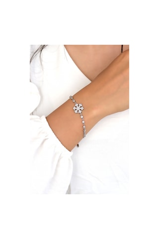 Kartanesi Tasarım Zirkon Kadın Gümüş  Bileklik