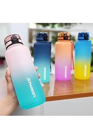 Uzspace Motivasyon Matarası 1500 Ml Mega Büyük Boy Çift Renk 8 Farklı Renk 01