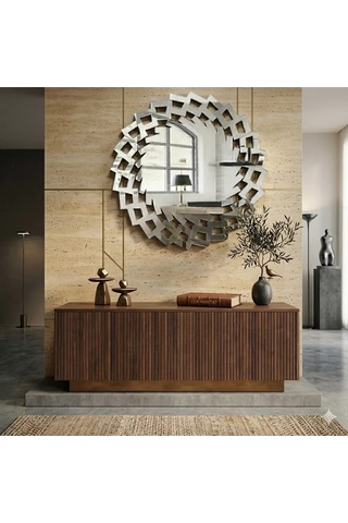 40x40 Cm Kırılmaz Pleksi Dekoratif Duvar Aynası - Modern Geometrik Tasarım 1. Sınıf Ayna Diğer