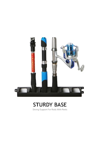 6 İnce Olta İçin Duvara Monte Olta Rafı Depolama Rafı Tutucu