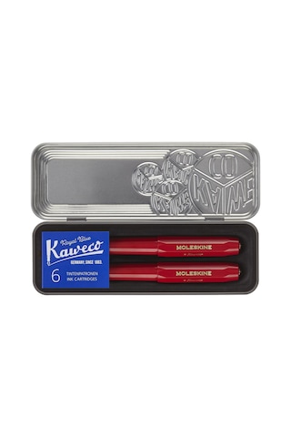 Moleskine X Kaweco Dolma Kalem Ve Tükenmez Kalem Seti Kırmzı Çok Renkli