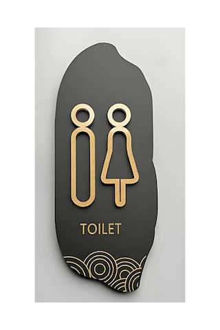 Ahşap Tuvalet Wc Yönlendirme Tabelası