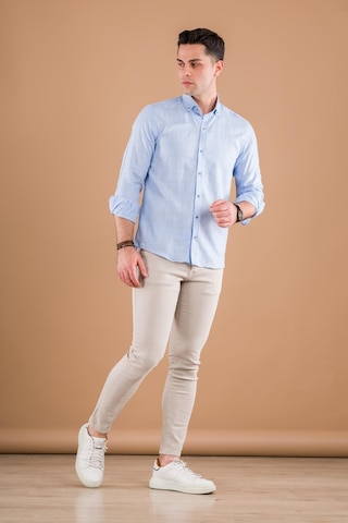 Modtime Slimfit Hasır Dokulu İnce Kumaş Pamuklu Yazlık Erkek Gömlek 001