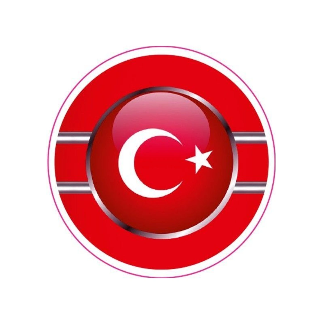 Kabartmalı Bayrak Motor Ve Oto Sticker 7,5x7,5 Cm Ölçüsünde