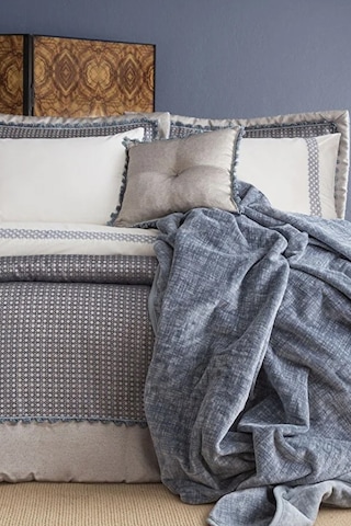 Apricitas Home Safran İndigo %100 Pamuk Nevresim Takımı, Battaniye Ve Yatak Örtüsü Seti