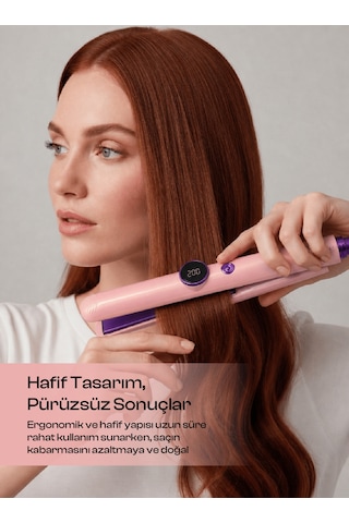 Dijital Ekranlı Isı Ayarlı Seramik Saç Düzleştiricisi, 100-230 C Ayarlanabilir Isı, Seramik Plaka, 360 Döner Kablo - Saç Düzleştirici, 54w Hızlı Isınma