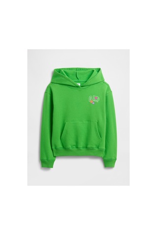 Kız Çocuk Relaxed Gap Logo Kapüşonlu Sweatshirt Yesil