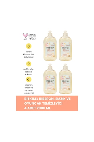 Baproy Bebekler Için Bitkisel Biberon Emzik Temizleyicisi 500 Ml 4 Adet