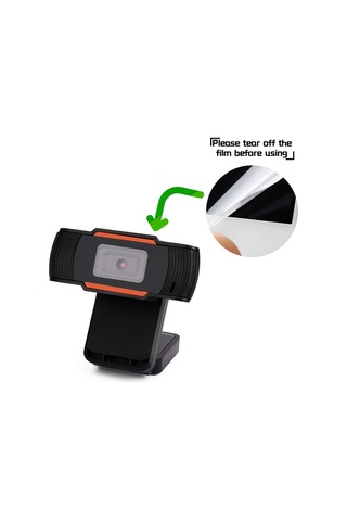 Qingmipy 720p Otomatik Odaklı Usb Web Kamerası, Mikrofonlu, 30 Derece Döner, Hd Video, Laptop/pc Uyumlu, Turuncu-siyah