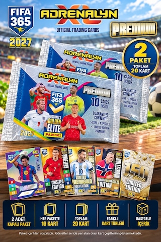 Panini Fıfa 365 Adrenalyn 2027 Premium Futbolcu Kartı 2 Li Paket - Toplam 20 Kart