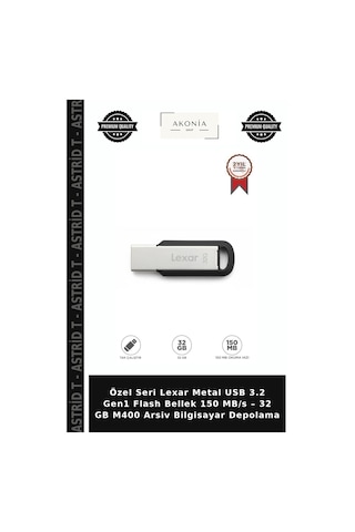 Özel Seri Lexar Metal Usb 3.2 Gen1 Flash Bellek 150 Mb/s 32 Gb M400 Arsiv Bilgisayar Depolama