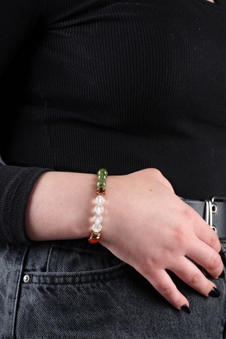 Ssilhoutte Doğaltaş Sertifikalı Kova Burcu Doğal Taş Kadın&erkek Bileklik Ametist,yeşim,mavi Ve Kırmızı Akik Çok Renkli