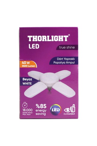 1+4 Kollu - Yapraklı Pervane Modeli Papatya Beyaz Led Lamba Ampul 40w - E27 P-6040b 5705 Diğer