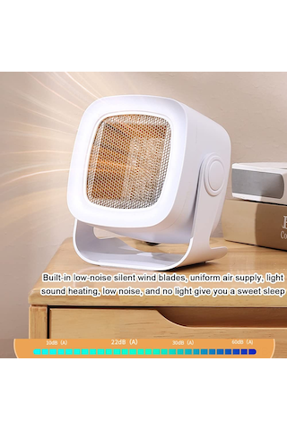 Symbee Eu Standartlı Masaüstü Taşınabilir Fanlı Isıtıcı - 800w Altı Güç, 20m²'ye Kadar Isıtma, Banyo/ev İçin Hızlı Isı, Ce Onaylı