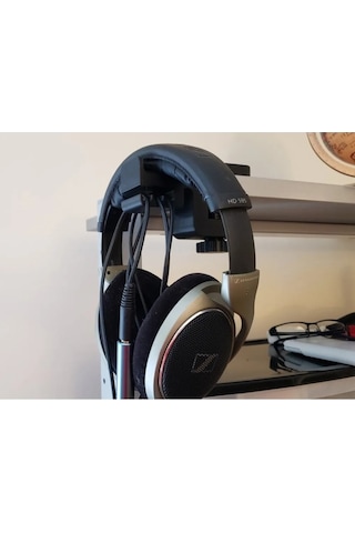 Masa Kenarı Asılabilir Kulaklık Standı, Kulaklık Tutucu Siyah