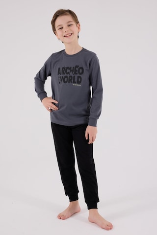 Rolypoly Erkek Çocuk Uzun Kol Pijama Takım Gri-1749 Gri