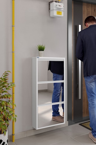 Ceha 3'lü Metal Ayakkabılık Kar Beyaz/Aynalı K.AYK-3/A/P9003