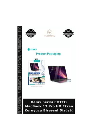 Delux Serisi Coteci Macbook 13 Pro Hd Ekran Koruyucu Bireysel Dizüstü