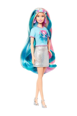 Barbie Rengarenk Saçlar Bebeği Ghn04