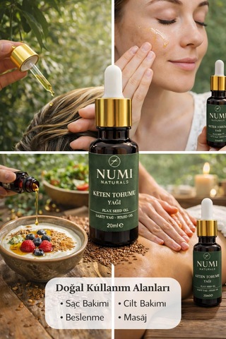 Keten Tohumu Yağı 20 Ml %100 Saf Flax Seed Oil Saç Ve Cilt Bakım Yağı