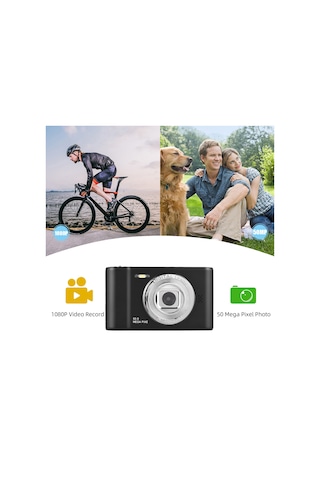 1080p Dijital Kamera Video 50mp Fotoğraf Çift Lens 2.4 İnç Ekran 8x Zoom