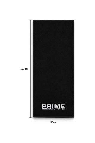 Prime Nutrition Beyaz Logo 30x100 Siyah Havlu