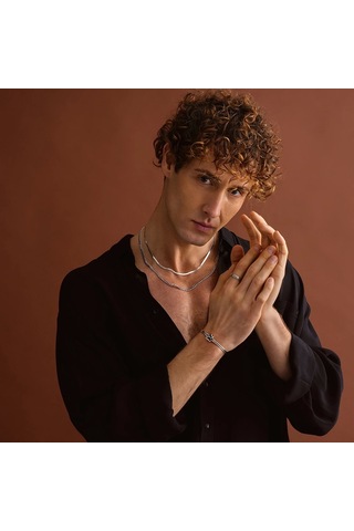 925 Ayar Gümüş Düğüm Model Unısex Kelepçe Bileklik Gümüş