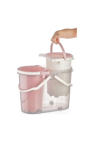 Vip Ahmet Twister Temiz ve Kirli Su Hazneli Temizlik Seti Pembe VP-602