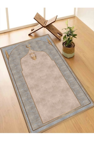 Seccade Diz Ağrıtmayan Yumuşak Halı Seccade Namazlık Mavi