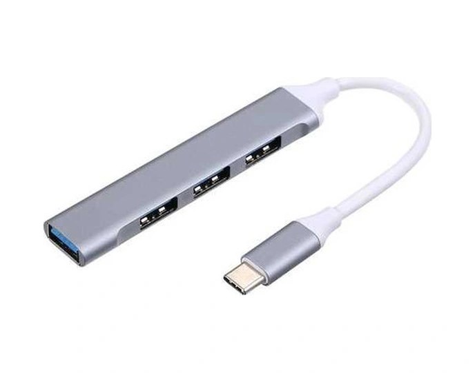 Tongxida Alüminyum 4-port Usb Hub: Type-c'den 1 Usb 3.0 + 3 Usb 2.0'a Çevirici, 8cm Kablo, Gümüş Renkli, Ev Ve Ofis Kullanımı