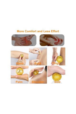 Youtek Magnetik Masaj Topları, Kas Geliştirme Ve Rahatlama İçin, Parmak Ve Ayak Tabanı Masajı, 3.2 Cm, Altın Renkli, 2 Adet Seti Altın
