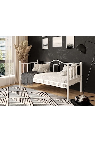 Kamelya Sedir Metal Karyola - 100 X 200 Cm - Beyaz 100 X 200 Cm