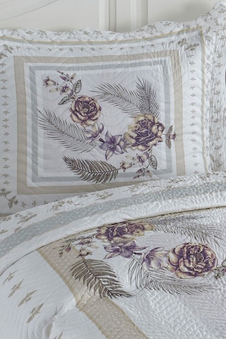 Asya Lila Çift Kişilik Kapitone Yatak Örtüsü