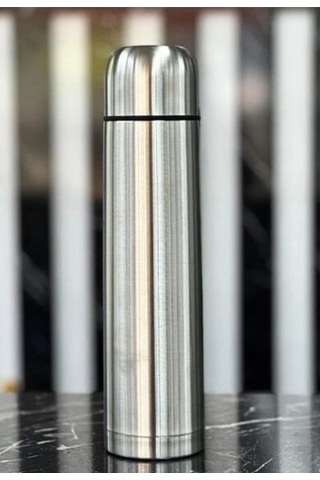 750 Ml Çift Katmanlı Çay Kahve Kamp Piknik Termosu 12 Saate Kadar Sıcak Soğuk Tutma Sus304 Çelik İnox Termos Gri
