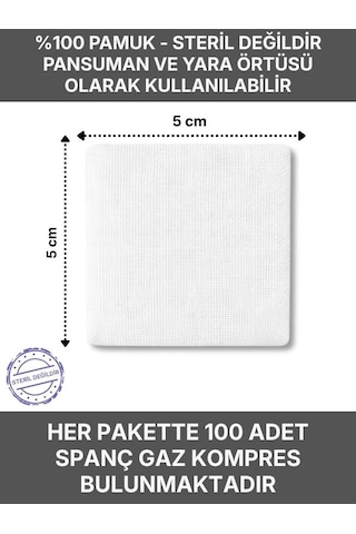 Ağaoğlu Spanç Gazlı Bez 5x5cm 8 Katlı 500 Adet
