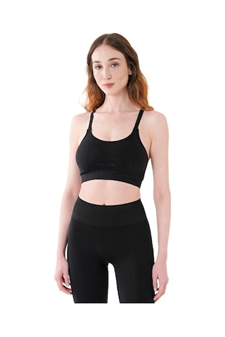 Musclecloth Nova Seamless Sırt Detaylı Bra Siyah