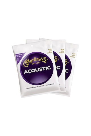 Martin M175Pk3-80/20 Bronze Custom Light 11-52 Akustik Gitar Tel