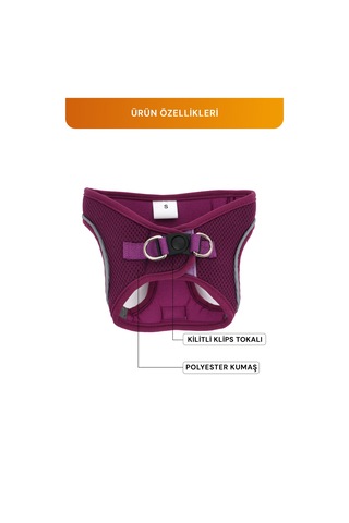Kediler Ve Köpekler İçin Rahat, Dayanıklı Göğüs Tasması S Mor