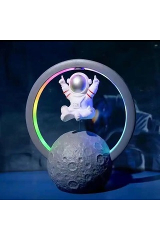 Manyetik Astronot Tasarımlı Bluetooth Hoparlör Gece Lambası Şarjlı Dokunmatik-1760 Çok Renkli