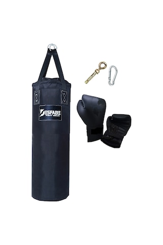 Desfabe PDS 80x25Cm Kolonlu Kum Torba+Aparat+Eldiven Siyah