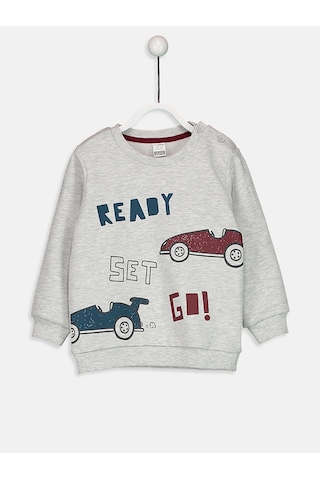 LC Waikiki Lcw Baby Kar Beyazı Melanj Sweatshirt Snow Melange 847