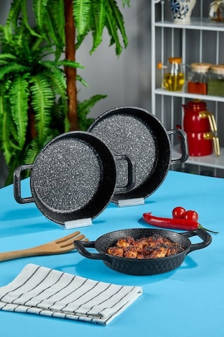Taç Triton 3'lü Sahan Seti Siyah